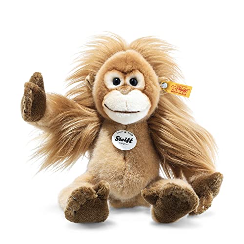 Steiff Kuscheltier Elani Baby-Orang Utan, Süßes Stofftier mit Kunststoffaugen, Kinder, Jungen & Mädchen, Plüschtier 28 cm, Hellbraun, 062018 von Steiff