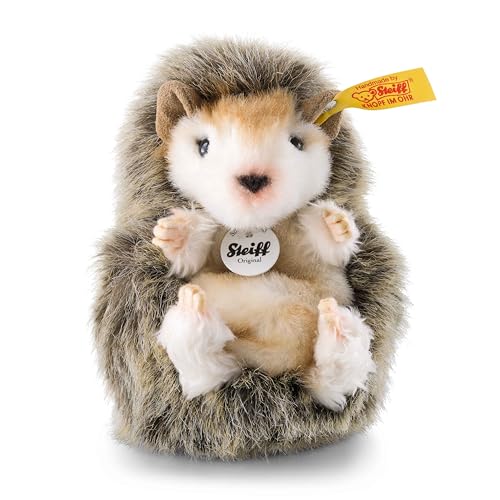 Steiff Kuscheltier Joggi Baby-Igel, Süßes Stofftier mit Kunststoffaugen, Kinder, Jungen & Mädchen, Plüschtier 10 cm, Braun, 070587 von Steiff