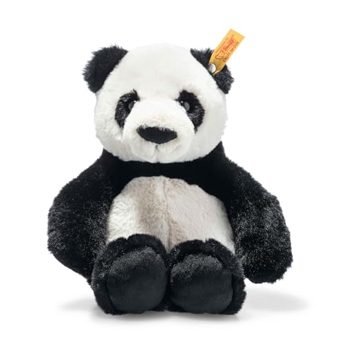 Steiff 75650 Soft Cuddly Friends Ming Panda-27 cm-Kuscheltier für Kinder – kuschelig & weich-waschbar (075650), weiß/schwarz von Steiff