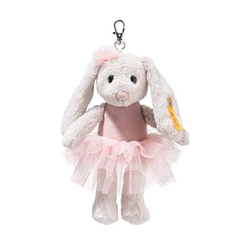 Steiff Anhaenger Hoppie Balletthase 16cm bunt, Plüschtier mit Schlappohren, Flauschiger Schlüsselanhänger im Ballett-Outfit, Kuscheltier Glücksbringer für Mädchen und Jungen, waschmaschinenfest von Steiff