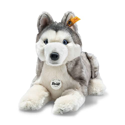 Steiff Kuscheltier Bernie Husky, Süßes Stofftier mit Kunststoffaugen, Kinder, Jungen & Mädchen, Plüschtier 33 cm, Weiß, 067891 von Steiff