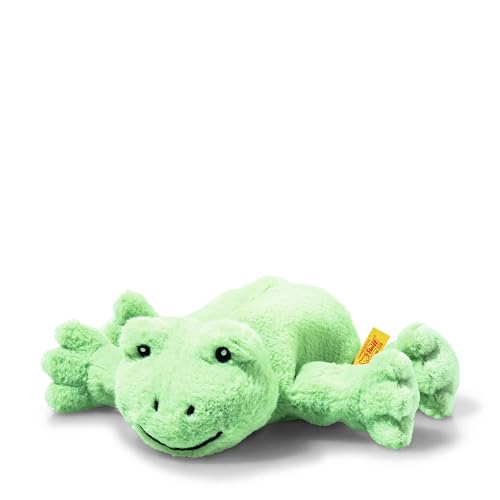 Steiff Cappy Frosch hellgrün 20 cm, Soft Cuddly Friends, Kuscheltier Frosch, Flauschiges Stofftier zum Spielen & Kuscheln, aus kuschelweichem Plüsch für babysanfte Haut, waschmaschinenfest von Steiff