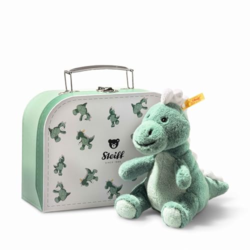 Steiff Joshi Baby T-Rex 16cm gruenblau im Koffer, Soft Cuddly Friends, Kuscheltier Dinosaurier, Stofftier Dino zum Spielen & Kuscheln, aus kuschelweichem Plüsch, waschmaschinenfest von Steiff