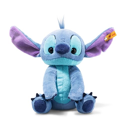 Steiff Kuscheltier Disney Originals Stitch, Süßes Stofftier mit Kunststoffaugen, Kinder, Jungen & Mädchen, Soft Cuddly Friends, Plüschtier 22 cm, Mittelblau, 024696 von Steiff