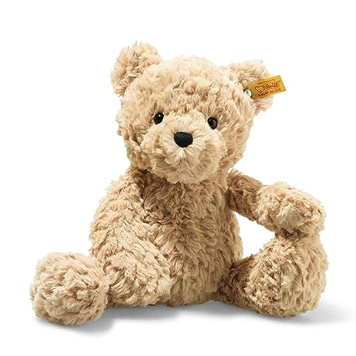 Steiff Kuscheltier Jimmy Teddybär, Süßes Stofftier mit Kunststoffaugen, Kinder, Jungen & Mädchen, Soft Cuddly Friends, Plüschtier 30 cm, Hellbraun, 113505 von Steiff