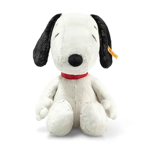 Steiff Kuscheltier Snoopy, Süßes Stofftier, Jungen, Mädchen & Babys ab 0 Monaten, Soft Cuddly Friends, Plüschtier 30 cm, Weiß, 024702 von Steiff