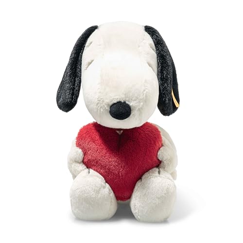 Steiff Kuscheltier Snoopy Love, Süßes Stofftier, Jungen, Mädchen & Babys ab 0 Monaten, Soft Cuddly Friends, Plüschtier 30 cm, Weiß, 024375 von Steiff