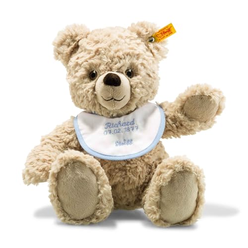 Steiff Kuscheltier Teddybär mit personalisierbarem Latz, Süßes Stofftier, Jungen, Mädchen & Babys ab 0 Monaten, Plüschtier 30 cm, Beige, 241291 Steiff Kuscheltier Teddybär mit personalisierbarem Latz, Süßes Stofftier, Jungen, Mädchen & Babys ab 0 Monaten, Plüschtier 30 cm, Beige, 241291 von Steiff