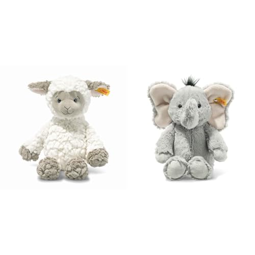 Steiff Lita Lamm weiß-braungrau 30 cm, Soft Cuddly Friends & Ella Elefant grau 30 cm, Soft Cuddly Friends Kuscheltier von Steiff