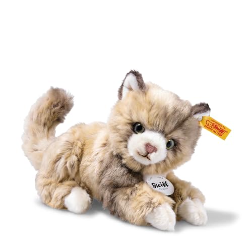 Steiff Kuscheltier Lucy Katze, Süßes Stofftier mit Kunststoffaugen, Kinder, Jungen & Mädchen, Plüschtier 18 cm, Beige, 099663 von Steiff