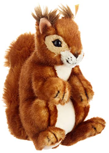 Steiff Kuscheltier Niki Eichhörnchen, Süßes Stofftier mit Kunststoffaugen, Kinder, Jungen & Mädchen, Plüschtier 21 cm, Hellbraun, 045141 von Steiff