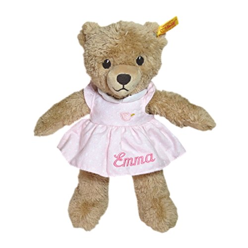 Steiff Schlaf gut Bär mit Kleidchen mit Ihrem Wunschnamen bestickt 25 cm rosa 239526mn von Steiff