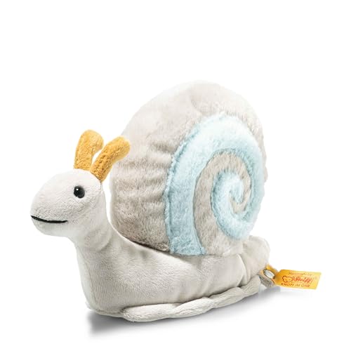 Steiff Snailly Schnecke 20 cm, Soft Cuddly Friends, Kuscheltier Schnecke, Flauschiges Stofftier zum Spielen & Kuscheln, aus kuschelweichem Plüsch für babysanfte Haut, waschmaschinenfest von Steiff