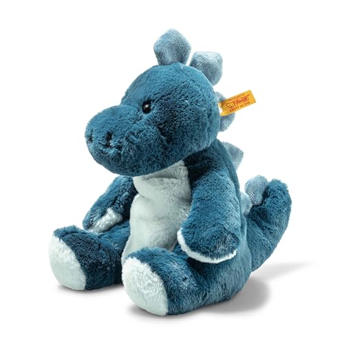 Steiff Kuscheltier Spott Stegosaurus, Süßes Stofftier, Kinder, Jungen & Mädchen, Soft Cuddly Friends, Plüschtier 28 cm, Mittelblau, 087868 von Steiff