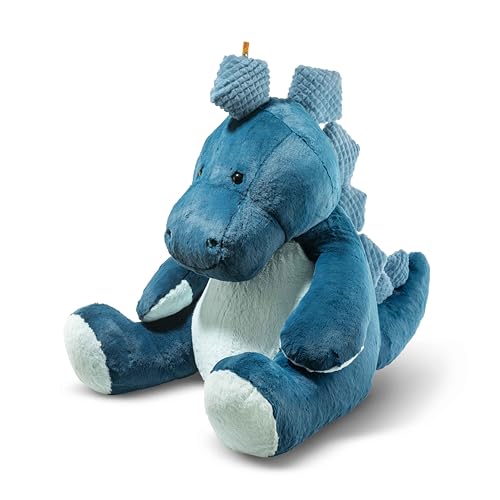 Steiff Spott Stegosaurus Petrol-blau 80 cm, Soft Cuddly Friends, Kuscheltier Dinosaurier, Stofftier Dino zum Spielen & Kuscheln, aus kuschelweichem Plüsch für babysanfte Haut, waschmaschinenfest von Steiff