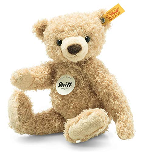 Steiff Kuscheltier Teddies for Tomorrow Max Teddybär, Süßes Stofftier mit Kunststoffaugen, Kinder, Jungen & Mädchen, Plüschtier 23 cm, Beige, 023002 von Steiff