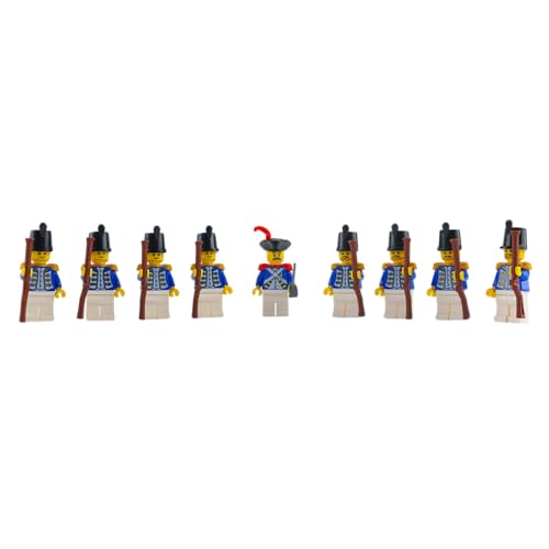 Lego® Blauröcke Minifiguren Set – 1 Offizier & 8 Soldaten – Baue Deine Lego® Armee! von Stein-Experte