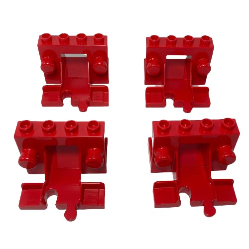 Lego® DUPLO® Prellbock Eisenbahn – 4 Stück | Rote Schienenstopper für die Duplo Eisenbahn von Stein-Experte