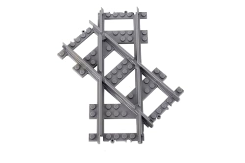 Steinchenshop City 2 Stück 45 Grad rechts Kreuzung Schienen Set kompatibel mit dem Marktführer (45° Kreuzung rechts) von Steinchenshop