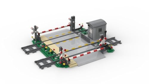 Steinchenshop Doppelgleisiger Bahnübergang City Schienen, 599 Klemmbausteine, kompatibel mit dem Marktführer, Gobricks ST-99011 von Steinchenshop