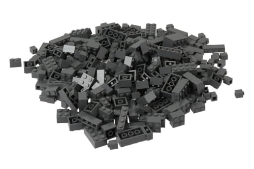 Steinchenshop Klemmbausteine 350 Stück Bricks Klassische Bausteine kompatibel mit Lego (Dark Bluish Grey) von Steinchenshop