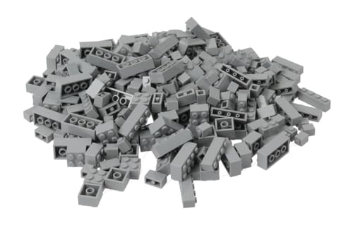 Steinchenshop Klemmbausteine 350 Stück Bricks Klassische Bausteine kompatibel mit Lego (Light Bluish Grey) von Steinchenshop