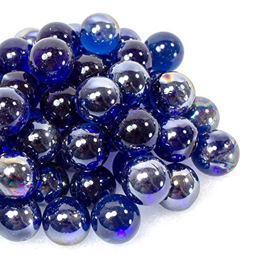 Steingrau Glasmurmeln 100g Shine Kobaltblau Irisierend 16mm Durchmesser von Steingrau
