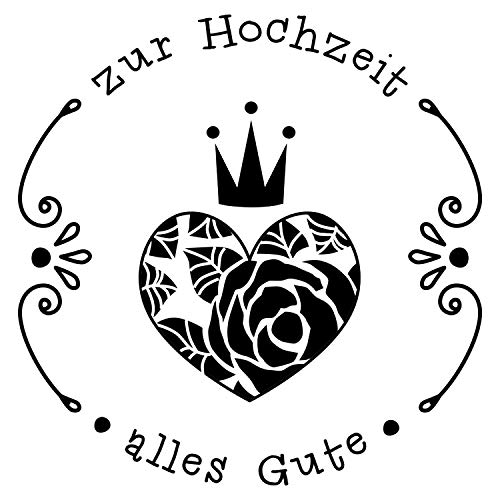 Stemplino Orig Maxistempel Stempel L - zur Hochzeit Alles Gute - hochwertiger Holzstempel Motivstempel Holz von Stemplino