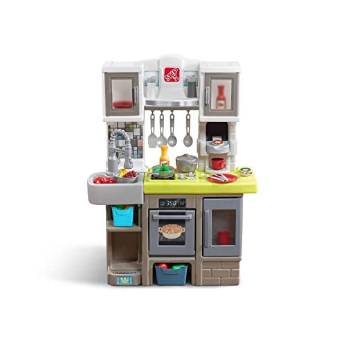 Step2 Contemporary Chef Kitchen Spielküche | Spielzeugküche für Kinder mit 20 teiligem Zubehör Set inkl. u.a. Geschirr & Töpfe | Kinderküche aus Kunststoff / Plastik von Step2