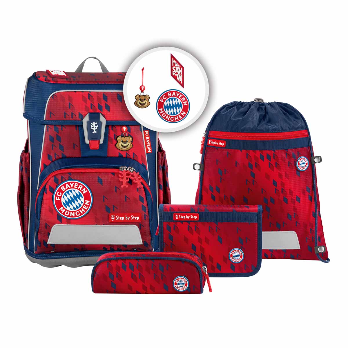 Step by Step Schulranzen-Set Cloud FC Bayern Mia san Mia 5 teilig - Limited Edition von Step by Step