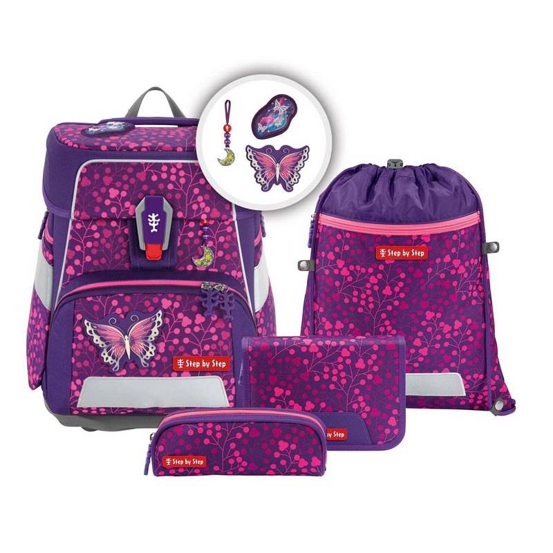 Step by Step Schulranzen-Set Space Shine Butterfly Night Ina 5-tlg. - Special Edition von Step by Step