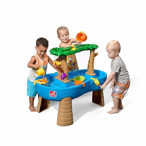 MELARQT Step2 Tropical Rainforest Wasserspieltisch | Großer Wassertisch mit 13-teiligem Zubehörset | Garten Wasser Spieltisch für Kinder in Blau und Braun von Step2