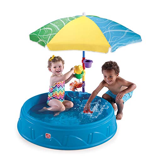 Step2 Play and Shade Planschbecken mit Sonnenschirm und Zubehör | Garten Wasser Spielzeug aus Kunststoff für Kinder in Blau | Planschbecken ohne Luft klein. Step2 Play and Shade Planschbecken mit Sonnenschirm und Zubehör | Garten Wasser Spielzeug aus Kunststoff für Kinder in Blau | Planschbecken ohne Luft klein. von Step2