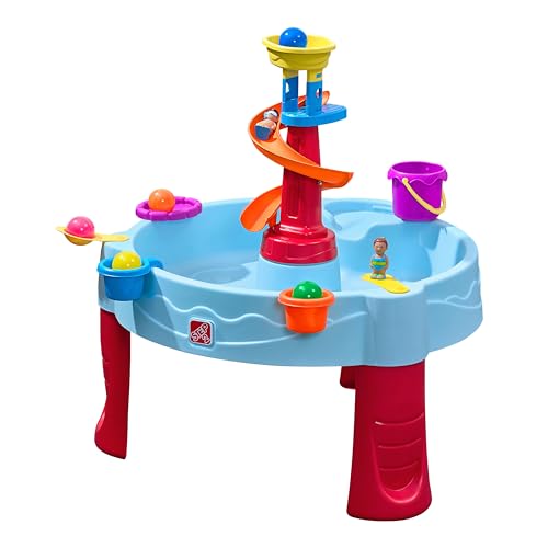Step2 Spiral Slide Wasserspieltisch | Großer Wassertisch mit 13-teiligem Zubehörset | Garten Wasser Spieltisch für Kinder in Blau & Rot Step2 Spiral Slide Wasserspieltisch | Großer Wassertisch mit 13-teiligem Zubehörset | Garten Wasser Spieltisch für Kinder in Blau & Rot von Step2