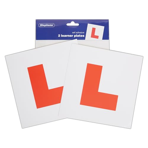 Stephens Learner Plates Red Pack of 2 L Plate Stickers For Car Reusable For Front And Back Of Car, Use While Driving Before Pass P-Schilder und Führerschein von Stephens