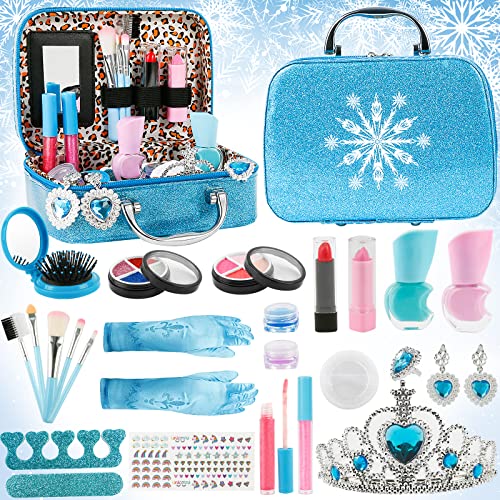 Sterneer Kinderschminke Mädchen, Waschbar Kosmetikset Spielzeug für Mädchen, Mädchen Schminke Makeup Set mit Koffer (C) von Sterneer