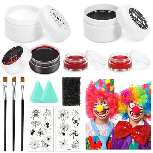 Halloween Schminke Set,Halloween Make Up Set,Halloween Gesicht Schminke,Halloween Spezialeffekt Make Up Set,Halloween Clown Makeup für theaterschminke Cosplay Theaterschminke Faschingsschminke von Sternhell