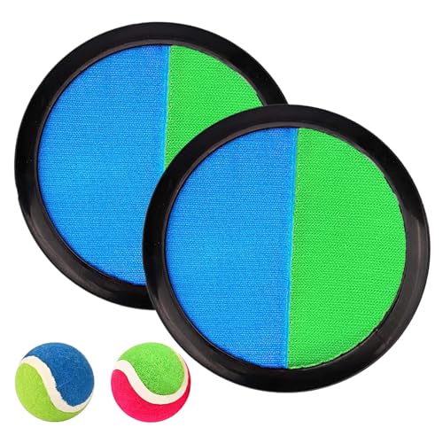 Klettballspiel Klettball Set mit 2 Fangscheiben 2 Bälle, Klettballspiel für Kinder ab 3 4 5 6, Ballspiele für Draußen Kinder für Wurf Spiel und Fangspiel für Party, Garten, Innen, Außen Klettball von Sternhell