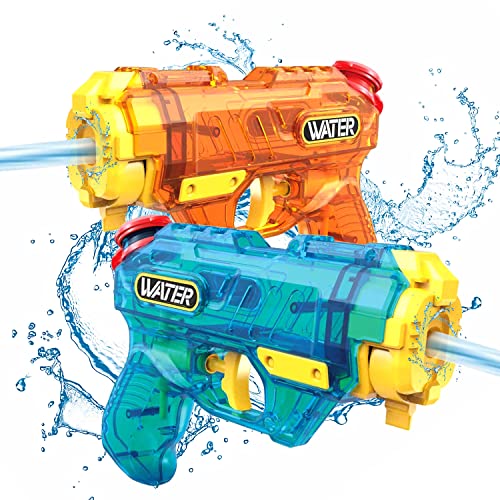 Sternstunde Wasserpistolen für Kinder, 2 Stücke Klein Wasser Spritzpistole mit jeweils 300ml und Einer Reichweite von 8-10m, Super WasserBlaster Soaker, für Sommer Schwimmbad Strand (Orange & Blau) von Sternstunde