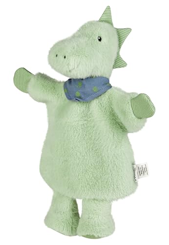 Sterntaler Handpuppe Dino Rexi - Kinder Spielzeug Puppe - Baby Spielzeug aus Flausch - für fantasievolle Puppentheater & zum Kuscheln, pudergrün von Sterntaler