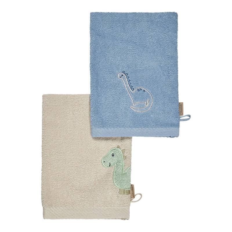 Sterntaler 2er-Pack Waschlappen blau | beige von Sterntaler