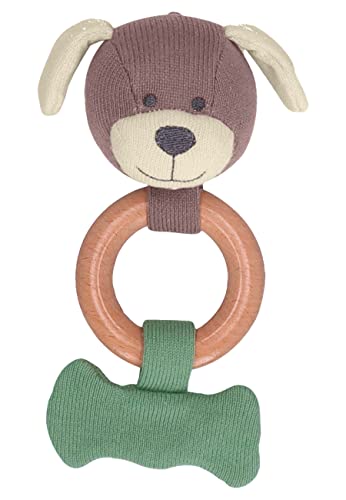 Sterntaler Baby Unisex Greifling Baby Strick Spielfigur Greifling Hund GOTS - Baby Greifling, Greiflinge für Babys - grün von Sterntaler