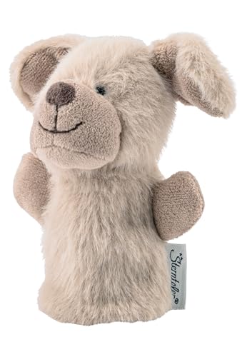 Sterntaler Fingerpuppe Hund Lucky - Baby Spielzeug Hund aus extra weichem Stoff - Finger Plüschtier für Babys und Kinder - Spaß und Fantasie für zuhause & unterwegs, graubeige von Sterntaler