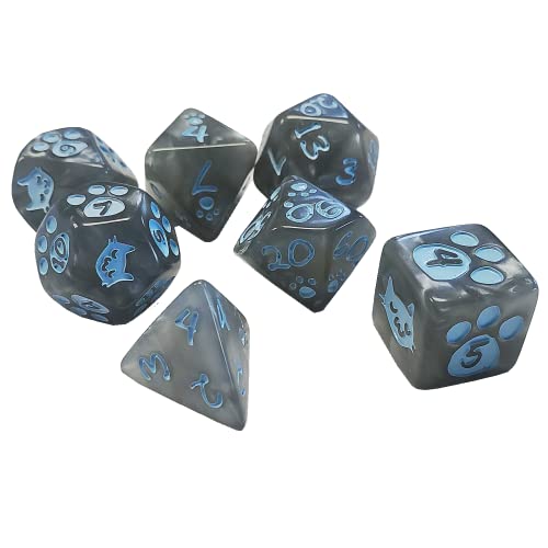 Kitten Polyhedral Dice Set Gray | Custom Dice, Perfect for use with Steve Jackson Games, DND, RPGs, Tabletop Games, and Role-Playing Adventures von Steve Jackson Games