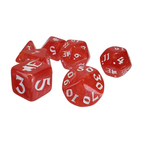 Munchkin Polyhedral Dice Set Red/White | Custom Dice, Perfect for use with Steve Jackson Games, DND, RPGs, Tabletop Games, and Role-Playing Adventures von Steve Jackson Games