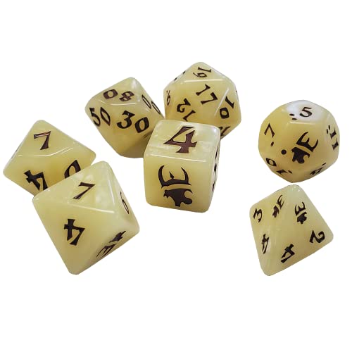 Munchkin Polyhedral Dice Set Tan/Brown | Custom Dice, Perfect for use with Steve Jackson Games, DND, RPGs, Tabletop Games, and Role-Playing Adventures von Steve Jackson Games