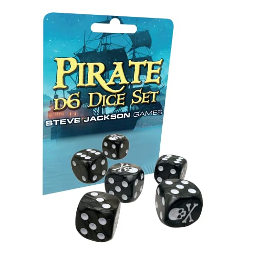 Pirate Dice D6 Dice Set | Custom Dice, Perfect for use with Steve Jackson Games, DND, RPGs, Tabletop Games, and Role-Playing Adventures von Steve Jackson Games