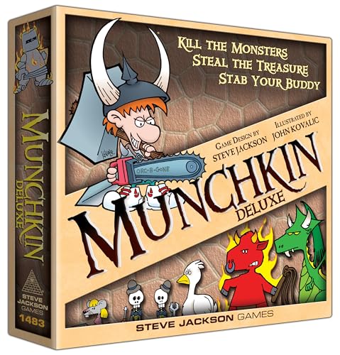 Steve Jackson Games , Munchkin: Deluxe , Board Game , Ages 14+ , 1-4 Players , 30-120 Minute Playing Time Steve Jackson Games , Munchkin: Deluxe , Board Game , Ages 14+ , 1-4 Players , 30-120 Minute Playing Time von Steve Jackson Games
