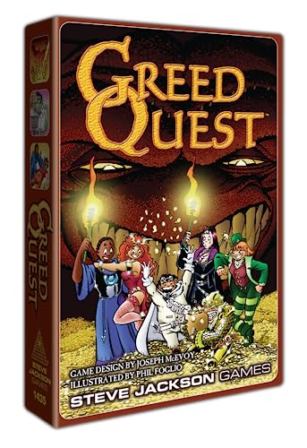 Steve Jackson Games | GreedQuest | Fast-Paced Game | Outsmart Your Friends with Clever Tactics and Sneaky Moves | Rule-Changing Strategy Game for 3 to 6 Players Ages 10 and Up | English von Steve Jackson Games