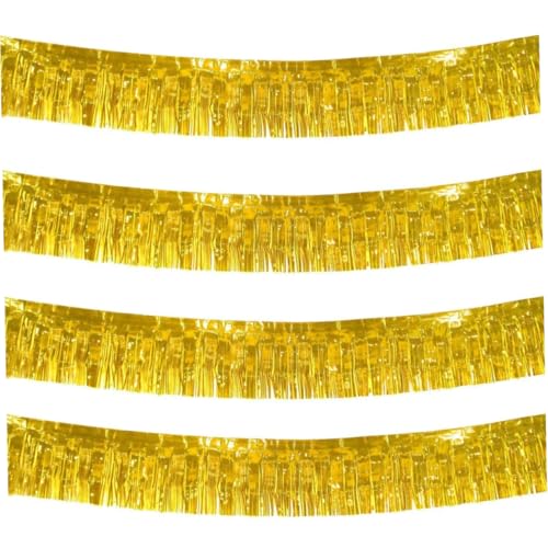 Goldene Folienrandgirlande Hanging Metallic -Streamer 10 Fuß Goldene Lastel Randgirlande für Geburtstag Hochzeit Brautdusche Abschlussfeier der 4 von StibZeup